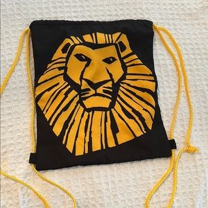 Kids Lion Drawstring Bag - Black and Yellow